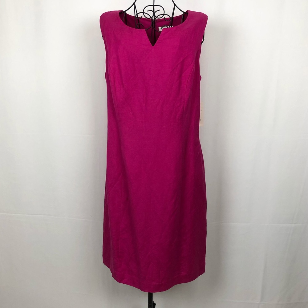 Savannah Linen blend NWT sz 12 sheath dress pink